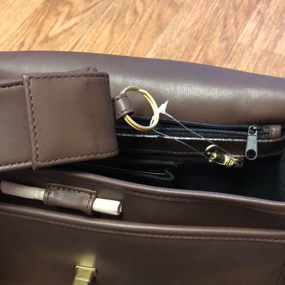 Large Dark Brown Crossbody Bag in Dark Brown Mocca Sense of Function by America - Picture 14 of 14